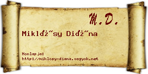 Miklósy Diána névjegykártya